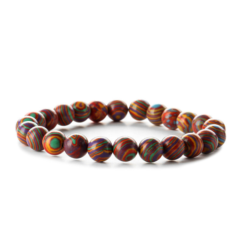 Pulseras de piedra volcánica de malaquita de 8 mm de colores al por mayor